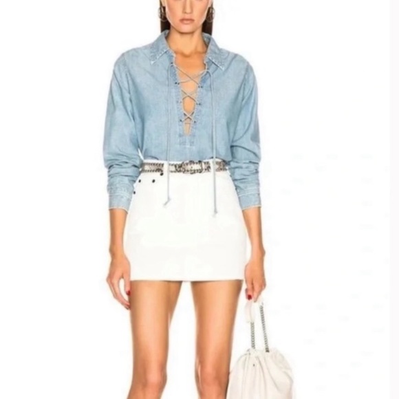 Nili Lotan Light Blue Denim/ Chambray Long Sleeves Small - Picture 9 of 10